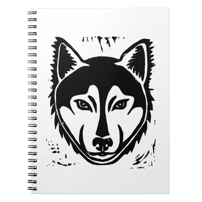 Caderno Espiral Retrato preto e branco do Rouco Lino Cortado Impre (Frente)