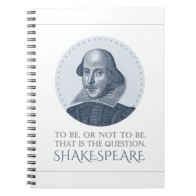 Caderno Espiral Retrato Shakespeare para ser ou não ser citado (Frente)