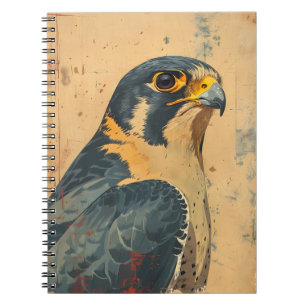 Caderno Espiral Retrato Vintage do Falcão Merlin