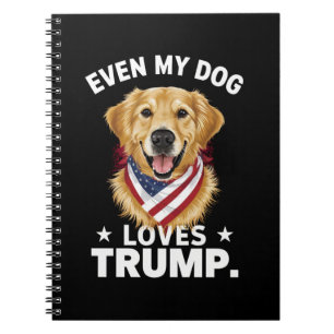 Caderno Espiral Retriever Até o Meu Cão Ama a Bandeira dos EUA Tru