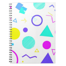 Caderno Espiral Retro 80s Memphis Geometric Pattern
