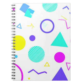 Caderno Espiral Retro 80s Memphis Geometric Pattern