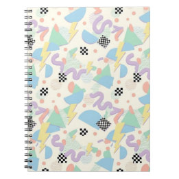 Caderno Espiral Retro 90s Memphis Aesthetic Pattern
