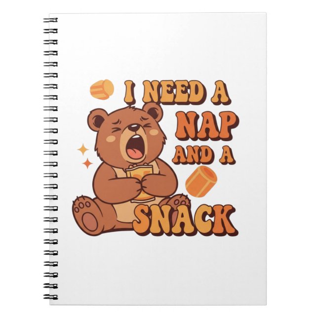 Caderno Espiral Retro Bear Nap First Lined Notebook (Frente)