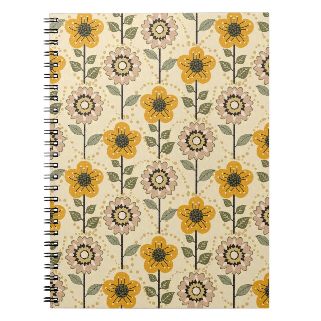 Caderno Espiral Retro Bloom Harmony (Frente)