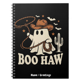 Caderno Espiral Retro Boo Haw Cowboy Fantasma Vintage Halloween