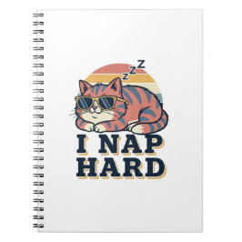 Caderno Espiral Retro Cat Nap Quote Lined Notebook