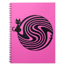 Retro Cat - Pink Psychedelic Swirl