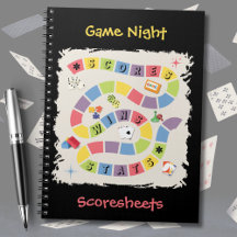 Retro Colorful Board Game Scoresheet Notebook