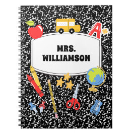 Caderno Espiral  Retro Composition Notebook Back to School