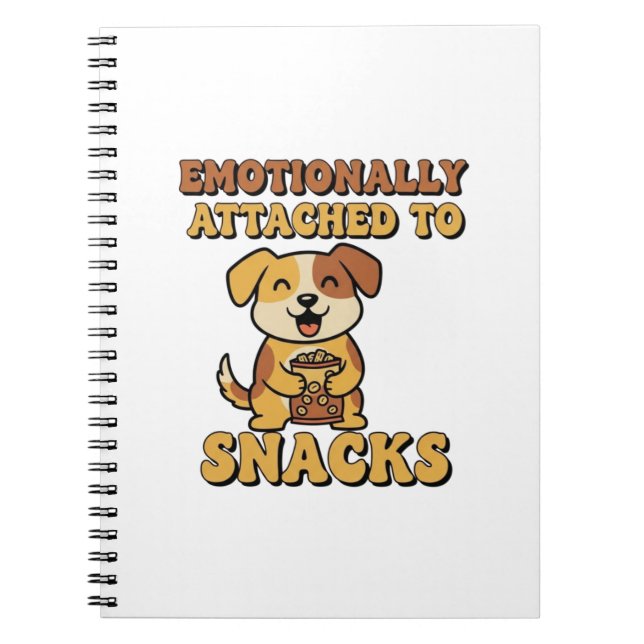 Caderno Espiral Retro Dog Snack Thoughts Lined Notebook (Frente)