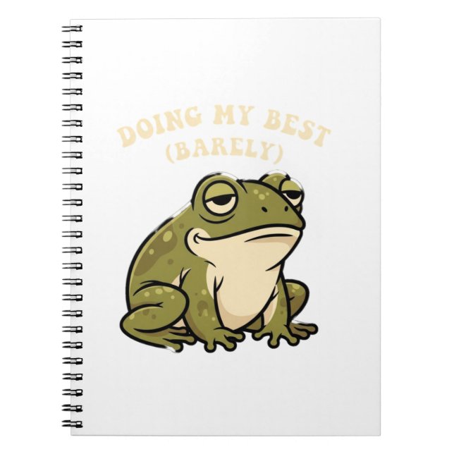 Caderno Espiral Retro Frog Bare Minimum Lined Notebook (Frente)