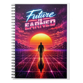 Caderno Espiral Retro Future Motivation Poster