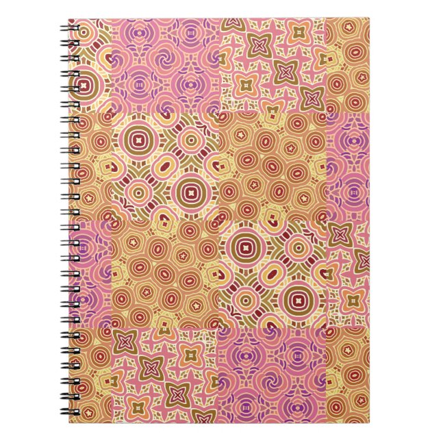 Caderno Espiral Retro Geometric Patchwork  (Frente)