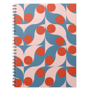 Caderno Espiral Retro Geométrico: Mosaico Vintage Moderno.