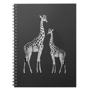 Caderno Espiral Retro Giraffe Funny Safari Animal Art