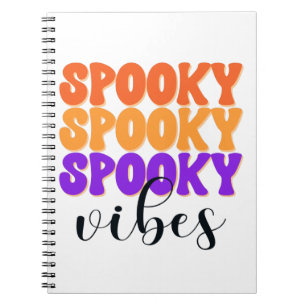 Caderno Espiral Retro Groovy Spooky Vibes Vintage Halloween