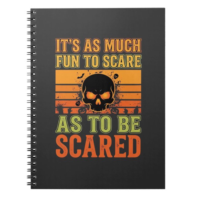 Caderno Espiral Retro Halloween Scare Skull Design_1 (Frente)