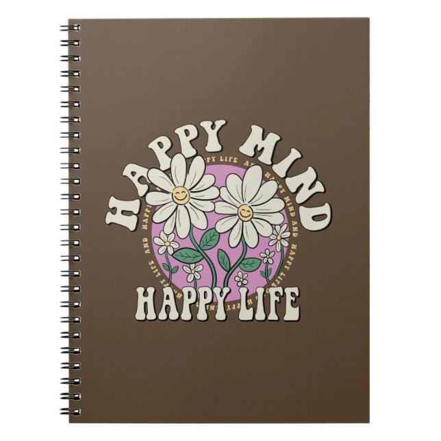 Caderno Espiral Retro Happy Miney Happy Life (Frente)