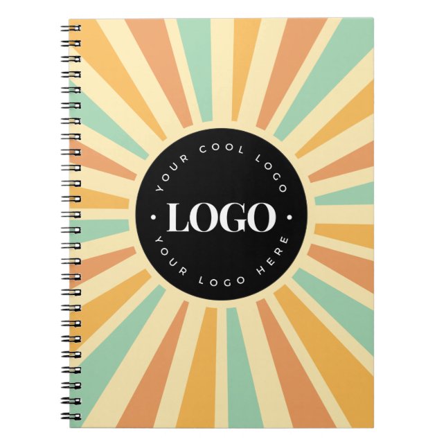 Caderno Espiral Retro Hippie Sunshine Sun Logotipo Comercial Groov (Frente)