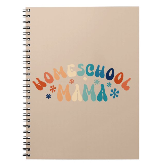 Caderno Espiral Retro Homeschool Mãe (Frente)