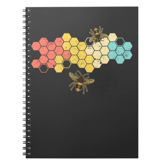 Caderno Espiral Retro Honeycomb Beekeeper Design para Bebê Lover (Frente)