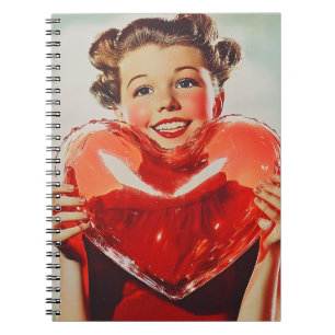 Caderno Espiral Retro Love: 1950 Heart Glow