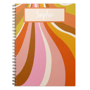 Caderno Espiral Retro ondulado, Diário das notas,