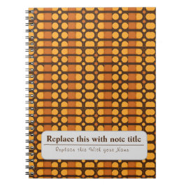 Caderno Espiral Retro Personalizado Funky Laranja-Brown