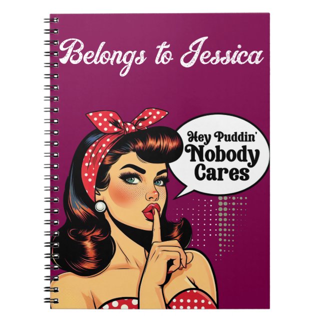 Caderno Espiral Retro Pinup_ Hey Pudding (Frente)