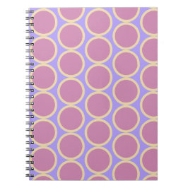 Caderno Espiral Retro Polka Dots Pink Purple & Yellow Design 