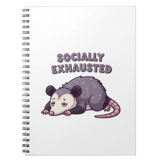Caderno Espiral Retro Possum Social Battery Lined Notebook