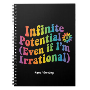 Caderno Espiral Retro Potencial Infinito Dia do Pi Irracional Mate