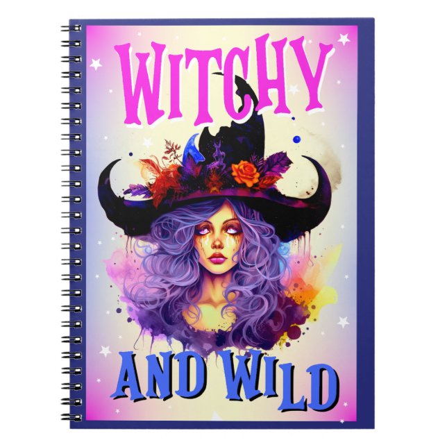 Caderno Espiral Retro Purple Witchy _ Halloween (Frente)