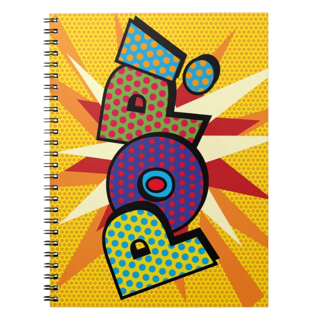 Caderno Espiral Retro-Retrópico de pop (Frente)