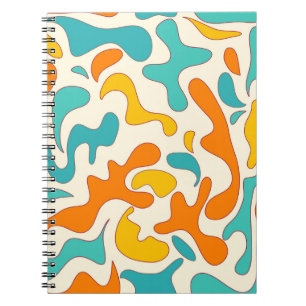 Caderno Espiral Retro Rochas: Padrão Floral Vintage