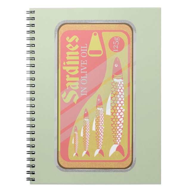 Caderno Espiral Retro Sardinhas Poster (Frente)