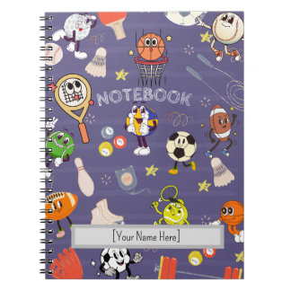 Caderno Espiral Retro Sport Squad: Atletismo de Desenhos Animados