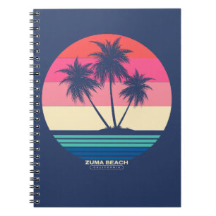 Caderno Espiral Retro Sunset Palm Trees Zuma Beach
