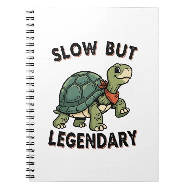 Caderno Espiral Retro Turtle Legendary Quote Lined Notebook (Frente)