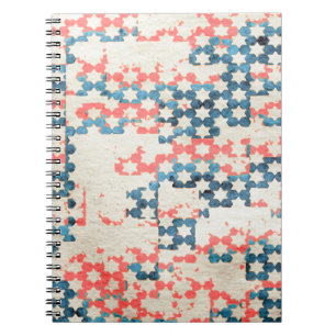 Caderno Espiral retro vintage abstrato patchwork em segundo plano