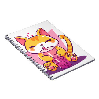 Caderno Espiral Retro Vintage Cat