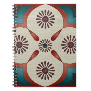 Caderno Espiral retrocesso do padrão de ilustração abstrato orname