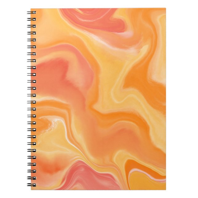 Caderno Espiral Retrorações da Groovy - laranja queimada, amarelo, (Frente)