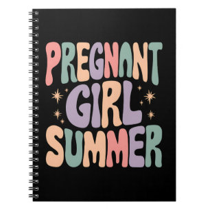 Caderno Espiral Revelação de Gravidez Menina Grávida Churrasco de