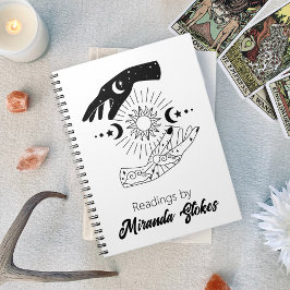 Caderno Espiral Revista Celestial de Tarot das Mãos do Sol e da Lu