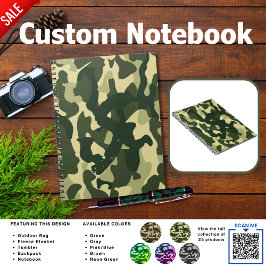 Caderno Espiral Revista de Acampamento | ADICIONE INICIAL Camuflag