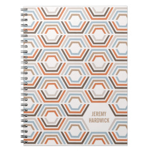 Caderno Espiral Revista Geométrica de Hexágonos Divididos - Cacau
