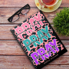 Caderno Espiral Rezação de impressão leopardo rosa Foto espiral No