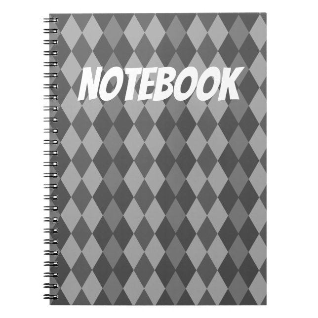 Caderno Espiral Rhombus preto e branco (Frente)